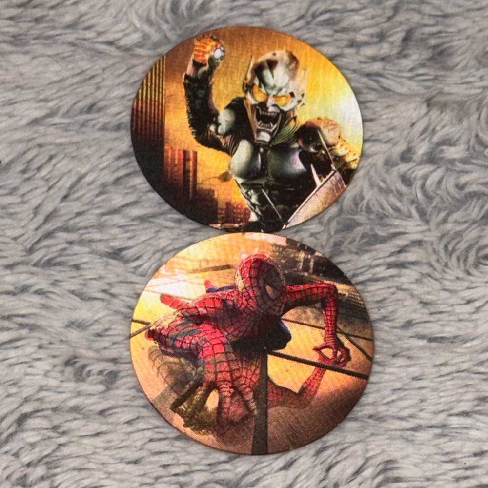Spider-Man and Green‎ Goblin Villain Themed Discs Movie Memorabilia Sony 2002